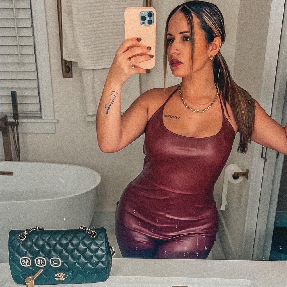 Faux leather jumpsuit